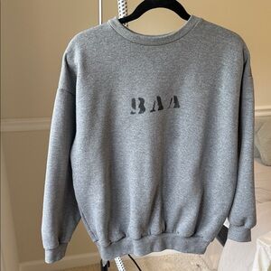 Women's Grey Crewneck Sweatshirt with Subtle Front Print